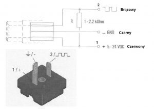 Schemat podłączeń przepływomierza